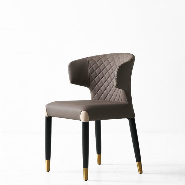 Modern Minimalist Microfiber Skin Wood Carbon Steel Sponge Square Arc Dining Chair Backrest For Dining Room - Image 13