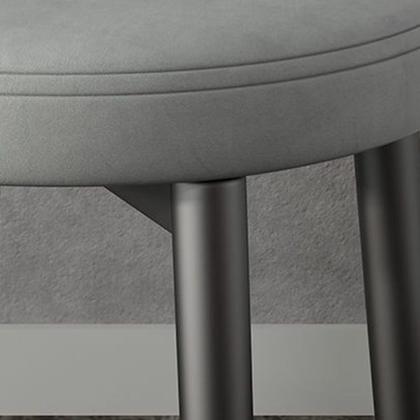 Modern Minimalist Round Upholstered Rectangular Back Leather Metal Dining Chair For Dining Room - Image 5