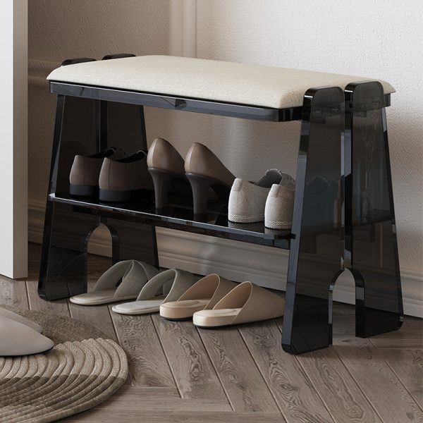 Modern Minimalist Long Rectangle Cotton Linen Acrylic Shoe Storage 2/3 Tier For Entryways - Image 16