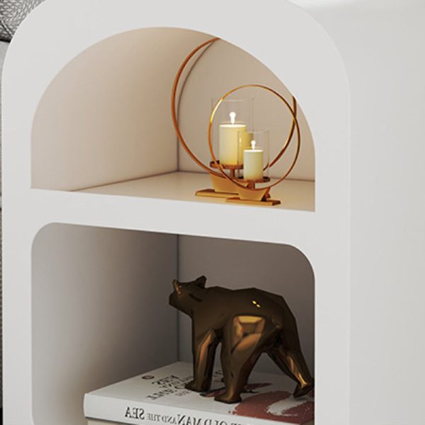Contemporary Scandinavian Arched Frame Rock Slab Nightstand 2-Tier For Bedroom - Image 7