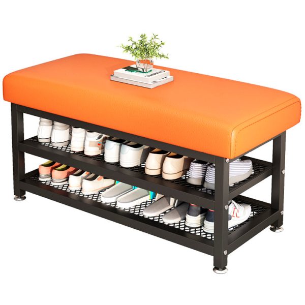 Modern Luxury Rectangle Tech Fabric Carbon Steel Shoe Storage 2-Shelf For Entryways - Image 15
