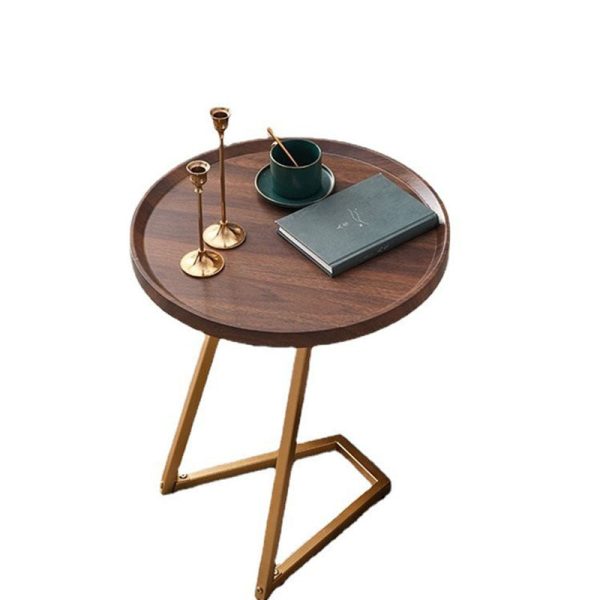 Modern Simplicity Round MDF Iron End Table Movable For Living Room - Image 24