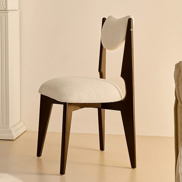 Contemporary Nordic Ash Wood Velvet Metal Sponge Square Crescent Dining Chair Backrest Armless For Dining Room - Image 12