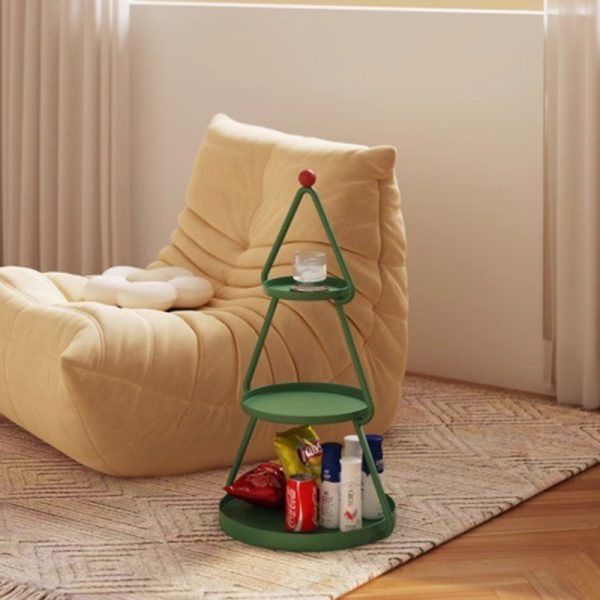 Contemporary Creative Round Iron End Table 3-Tier For Living Room - Image 3
