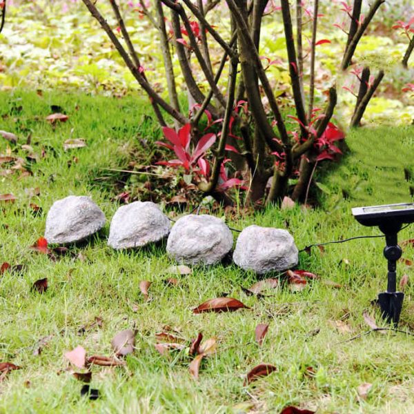 Simulation Stone Shape Resin 4-Light Solar Outdoor Light - Image 11