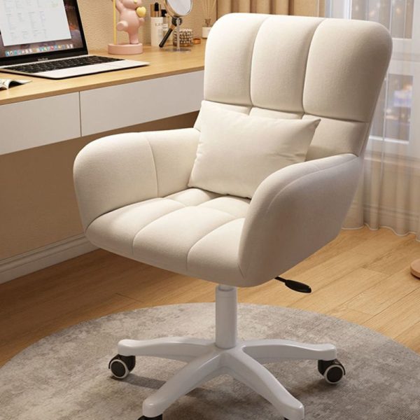 Contemporary Nordic Square Velvet Upholstered Swivel Desk Chair Height Adjustable Backrest Armrest For Home Office - Image 16