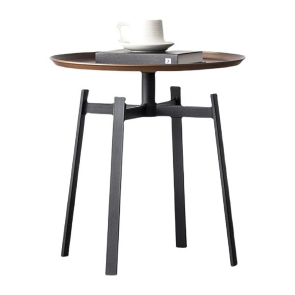 Contemporary Retro Round Iron End Table 1-Tier For Living Room - Image 16