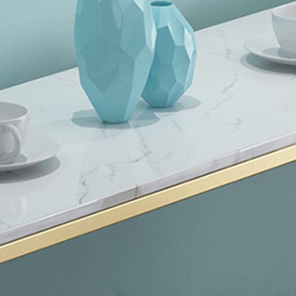 Contemporary Scandinavian Iron Velvet Sponge Marble Round Rectangular Bar Stool & Table Set For Kitchen - Image 6