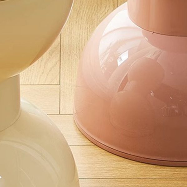 Contemporary Scandinavian Round Hourglass Shape Plastic Footstool Backless Armless For Entryways - Image 5