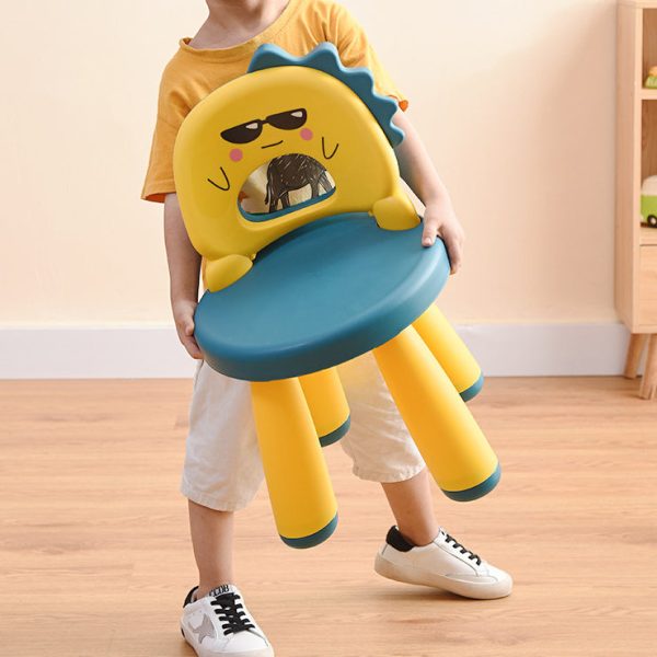 Contemporary Creative Childlike Dinosaur Plastic Round Footstool Backrest For Living Room - Image 12