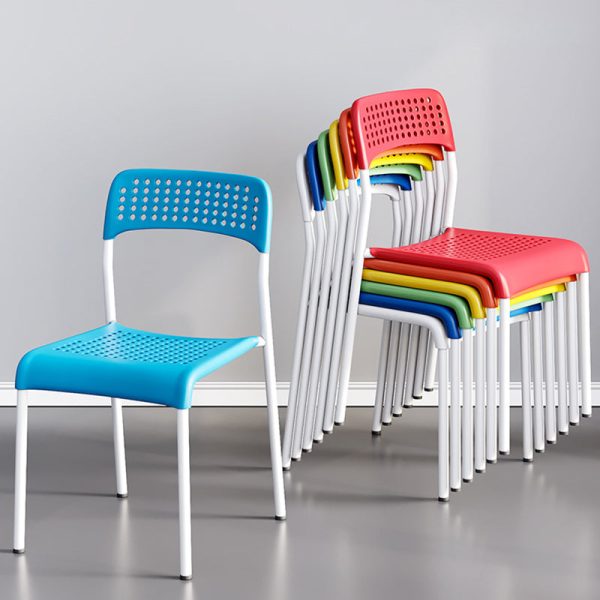 Modern Minimalist Square Plastic Iron Multi-Holes Dining Chair Backrest For Dining Room - Image 21