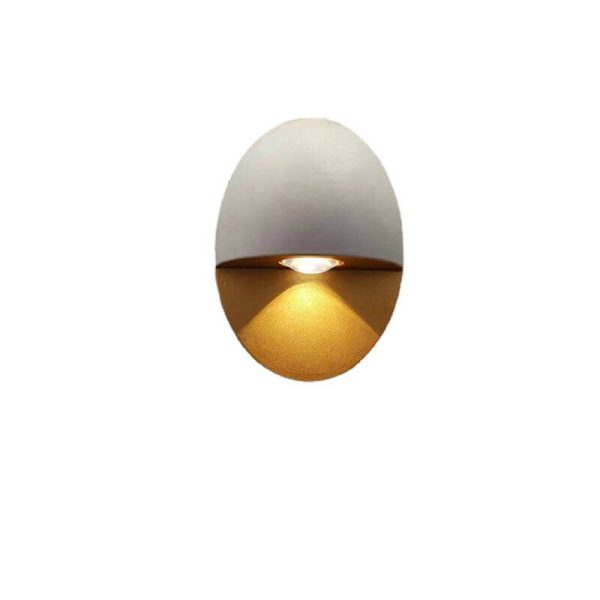 Modern Minimalist Oval Shape Aluminum Outdoor Waterproof LED Wall Sconce Lamp - Image 8