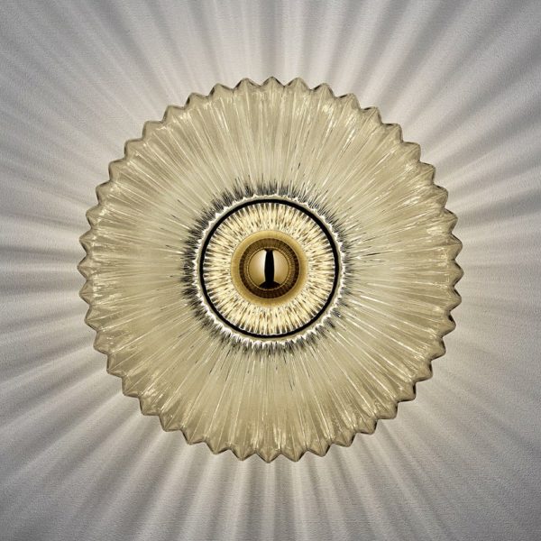 Nordic Vintage Striped Glass Round Disc 1-Light Wall Sconce Lamp - Image 10