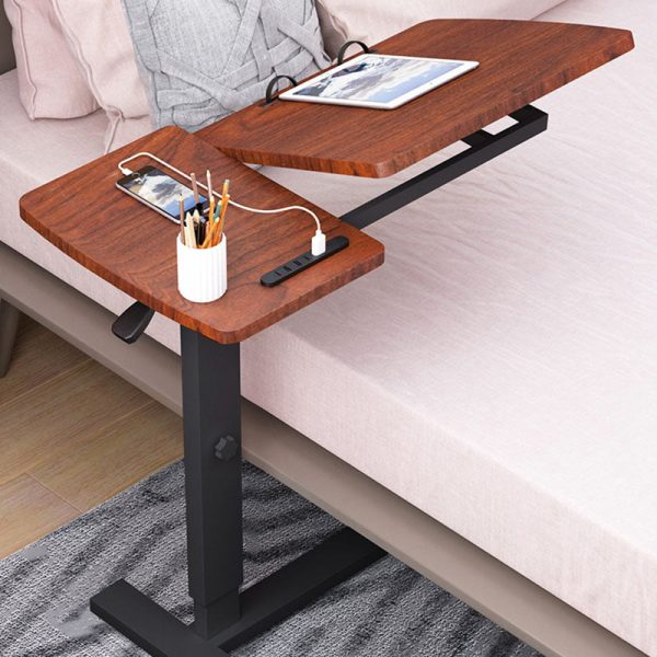 Modern Minimalist Rectangular Wood Metal End Table Foldable For Living Room - Image 11