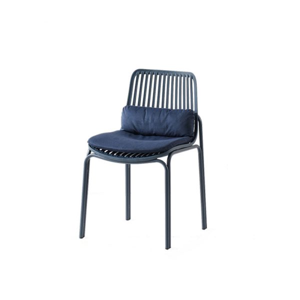 Modern Minimalist Square Cushion Plastic Metal Dining Chair Backrest For Dining Room - Image 14