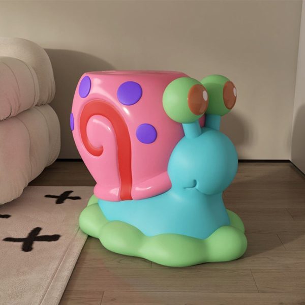 Contemporary Creative Cartoon Snail Design Resin Low Stool For Living Room - Image 6