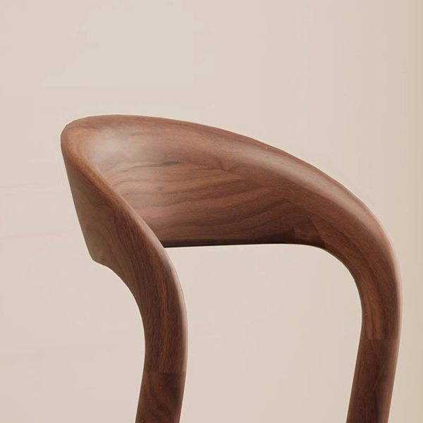 Contemporary Scandinavian Curved Back Ash Wood Sponge Dining Chair Backrest For Dining Room - Image 6