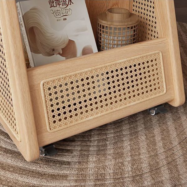 Contemporary Retro Solid Wood Movable Multifunctional Storage End Table 3-Tier For Living Room - Image 7