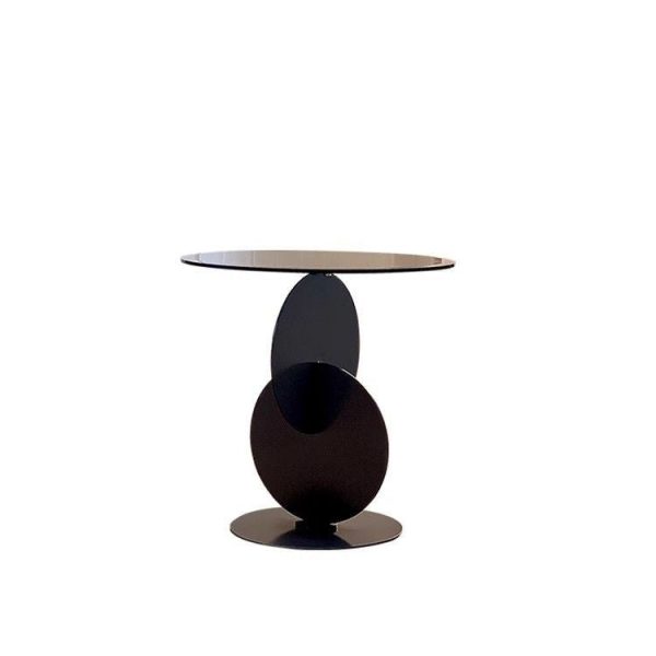 Modern Art Deco Round Combine Design Glass Metal End Table For Living Room - Image 20