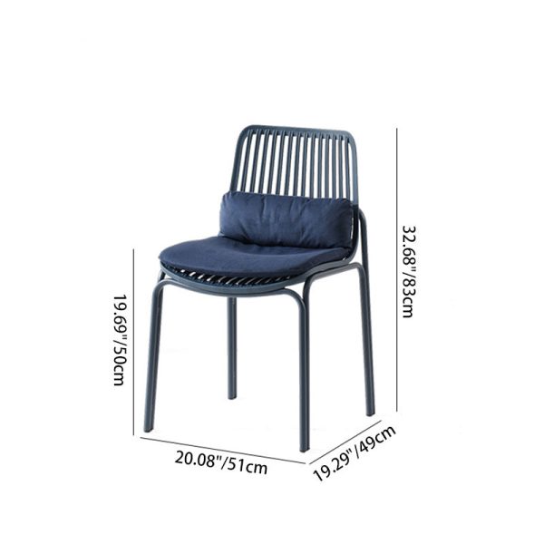 Modern Minimalist Square Cushion Plastic Metal Dining Chair Backrest For Dining Room - Image 4