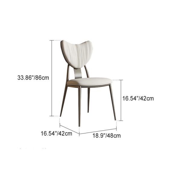 Modern Luxury Curved Microfiber Leather Metal Frame Dining Chair Backrest For Dining Room - Image 3