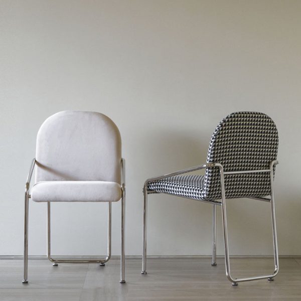 Contemporary Nordic Square Velvet Stainless Steel Chair Backrest Armrest For Living Room - Image 5
