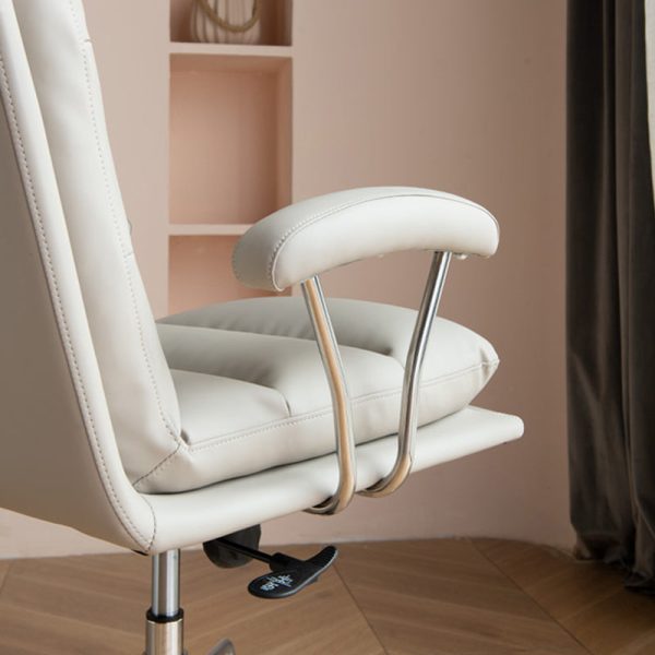 Modern Minimalist Square Upholstered Striped Carbon Steel Desk Chair Backrest Armrest For Home Office - Image 7