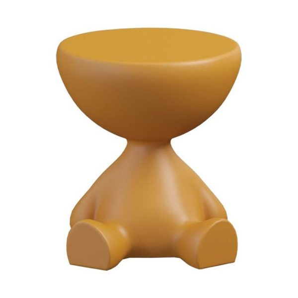 Contemporary Scandinavian Round PE Cartoon Bear Base End Table For Living Room - Image 27