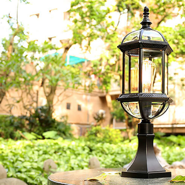 European Vintage Fence Column Post Light Patio Outdoor Waterproof Garden Light