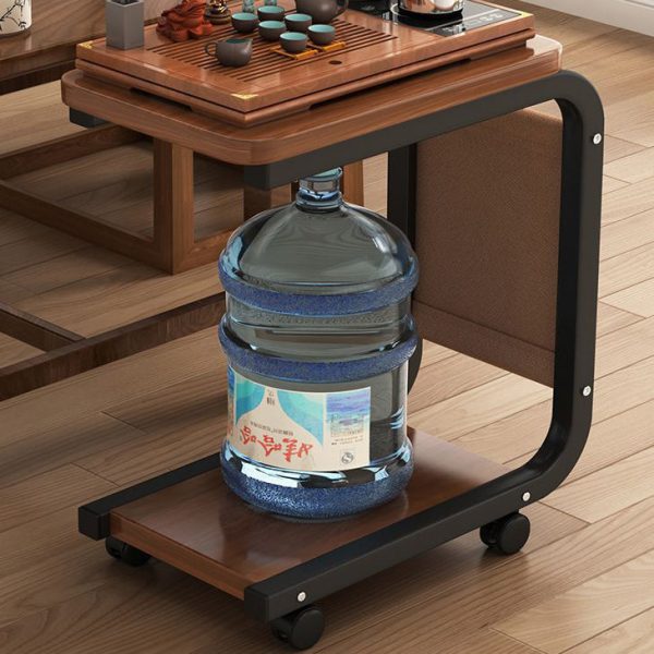 Modern Minimalist Square Tabletop Density Board Metal Side Table 1-Storage For Living Room - Image 6