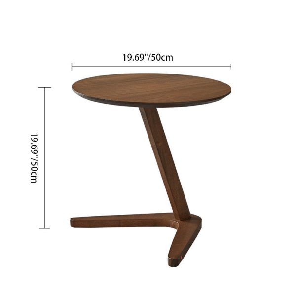 Modern Minimalist Round V-Shape Base Wood Side Table For Living Room - Image 4