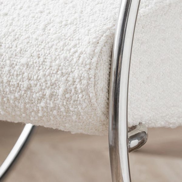 Modern Luxury Curved Frame Lambswool Stainless Steel Recliner Backrest Armrest Footrest For Living Room - Image 6