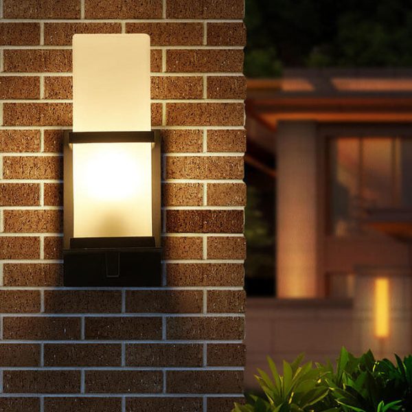 Industrial Outdoor Waterproof Column Frosted Glass Shade 1-Light Wall Sconce Lamp - Image 12