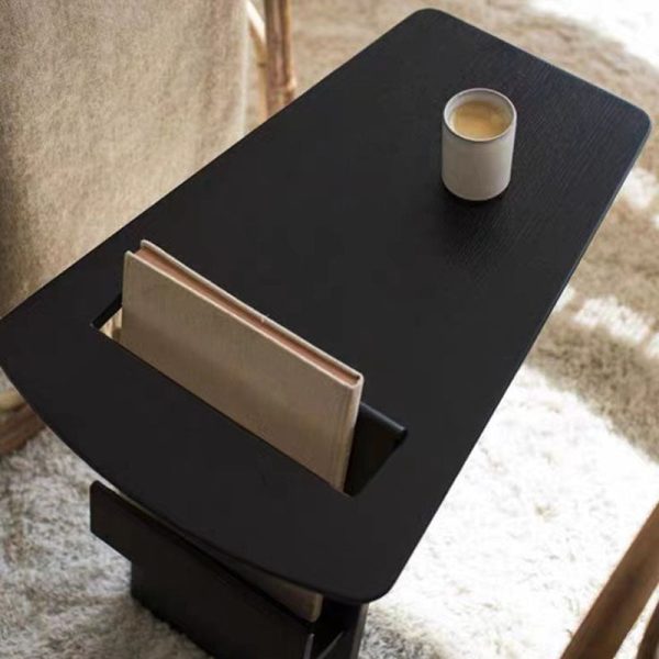 Modern Minimalist Triangle Frame Solid Wood Side Table 1-Shelf For Living Room - Image 5