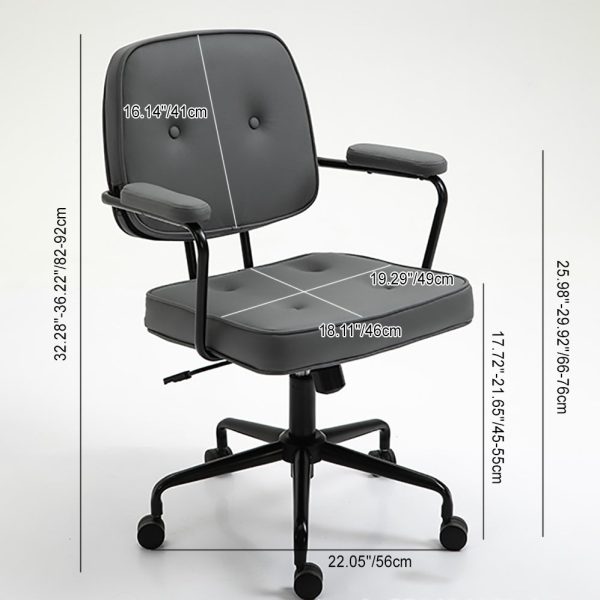 Contemporary Scandinavian Fabric Wood Sponge SGS Steel Nylon Square Desk Chair Backrest Armrest Adjustable For Home Office - Image 5