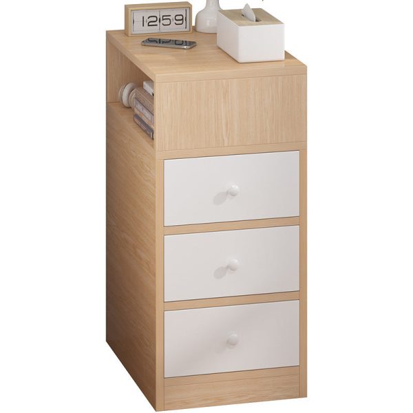 Contemporary Scandinavian Square Tabletop Artificial Panel Nightstand 2-Drawer For Bedroom - Image 15