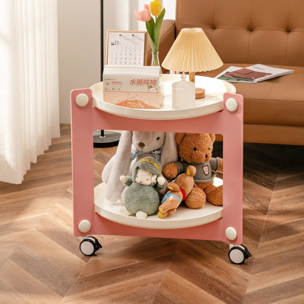 Contemporary Scandinavian Tray Top ABS Triangle Frame Movable End Table 2-Tier For Living Room - Image 4