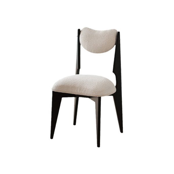 Modern Minimalist Square Wood Velvet Dining Chair Backrest Armless For Dining Room - Image 18