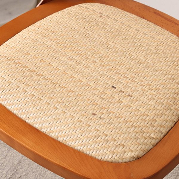 Traditional Rustic Weaving Rattan Wood Sponge Round Rectangular Dining Chair Backrest For Dining Room - Image 8