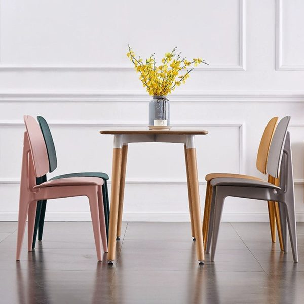 Modern Minimalist Square Frame PP Plastic Dining Chair Backrest For Dining Room - Image 3