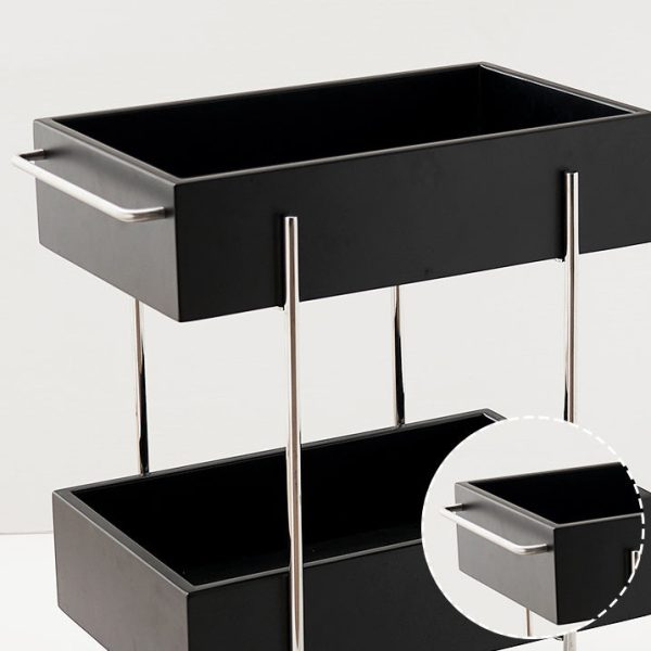 Modern Eclectic Rectangular Stainless Steel End Table 2-Tier For Living Room - Image 5