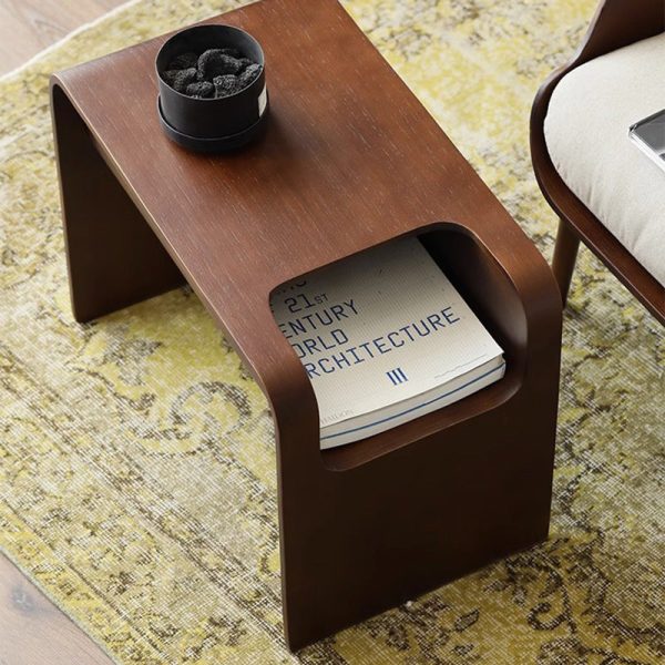 Modern Minimalist Rectangular Solid Wood End Table Storage For Living Room - Image 11