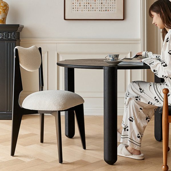 Modern Minimalist Square Wood Velvet Dining Chair Backrest Armless For Dining Room - Image 9