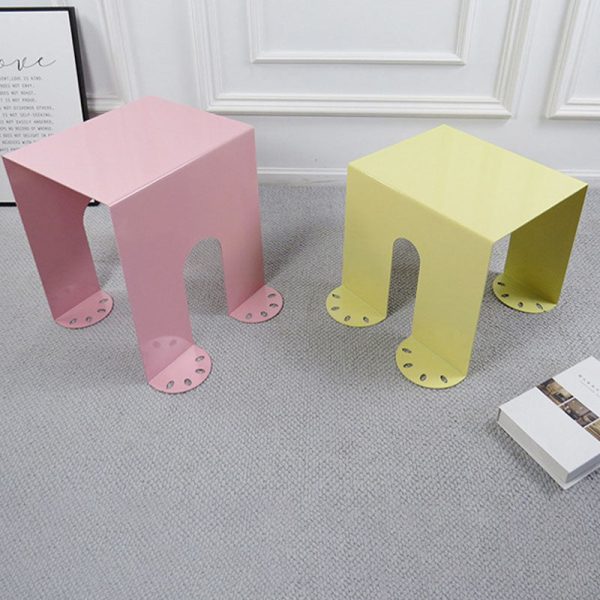 Modern Minimalist Square Table Top Cold Rolled Plate Side Table 4-Leg For Living Room - Image 17