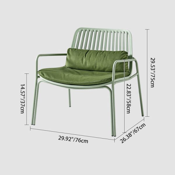 Contemporary Nordic Rectangular Steel Chair Backrest Armrest For Living Room - Image 4