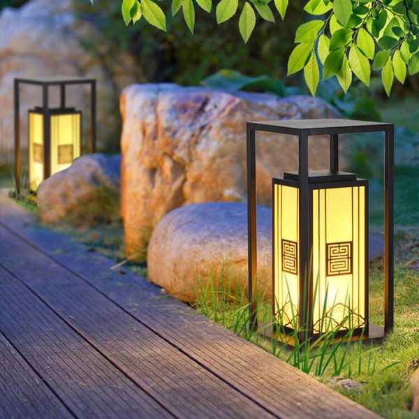 Modern Chinese Imitation Marble Square Column 1-Light  Waterproof Lawn Landscape Light - Image 2