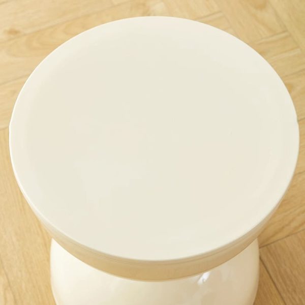 Contemporary Scandinavian Round Hourglass Shape Plastic Footstool Backless Armless For Entryways - Image 6