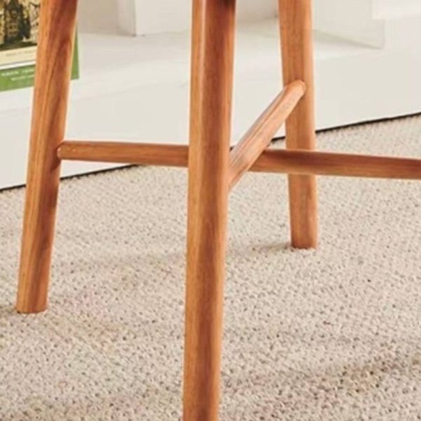 Contemporary Nordic Round Rubberwood Rattan Dining Chair Backrest For Dining Room - Image 7
