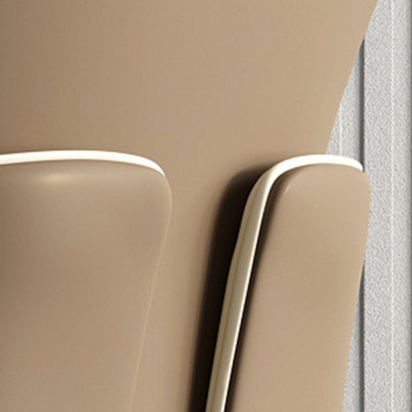 Contemporary Luxury Leather Wood Legs Stainless Steel Decor Dining Chair Backrest For Dining Room - Image 5