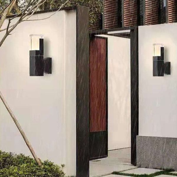 Outdoor Modern Waterproof Rectangular Column LED Wall Sconce Lamp - Image 18